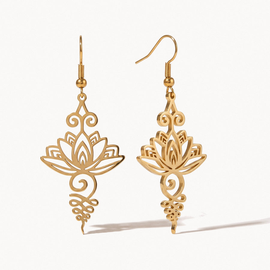 Lotus Unalome Earrings