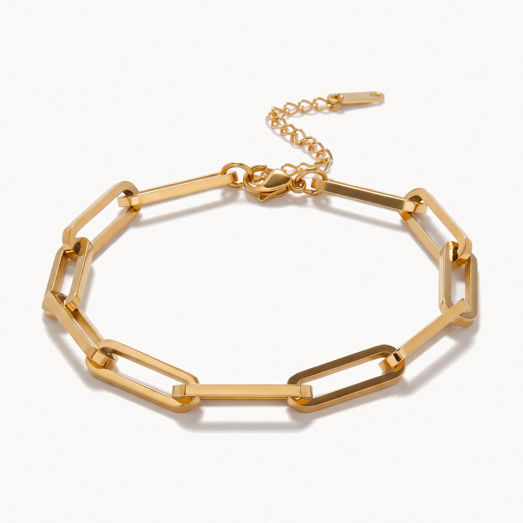 Paperclip Chain Bracelet-Bracelets-Yiyae-Gold-Yiyae