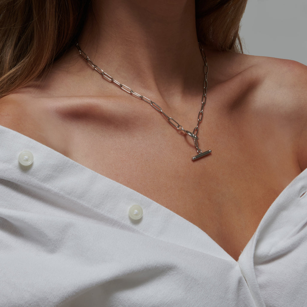 Paperclip Toggle Necklace-Necklaces-Yiyae-Yiyae