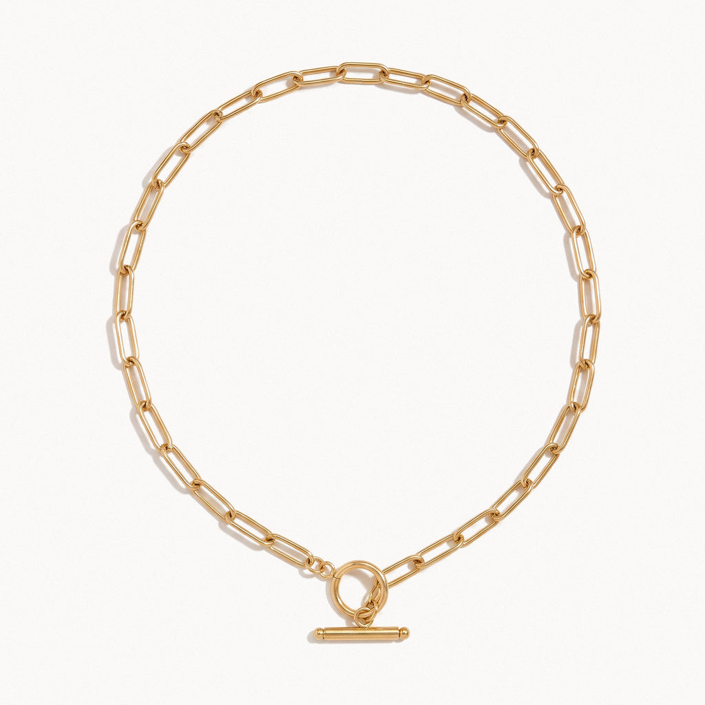 Paperclip Toggle Necklace-Necklaces-Yiyae-Gold-Yiyae