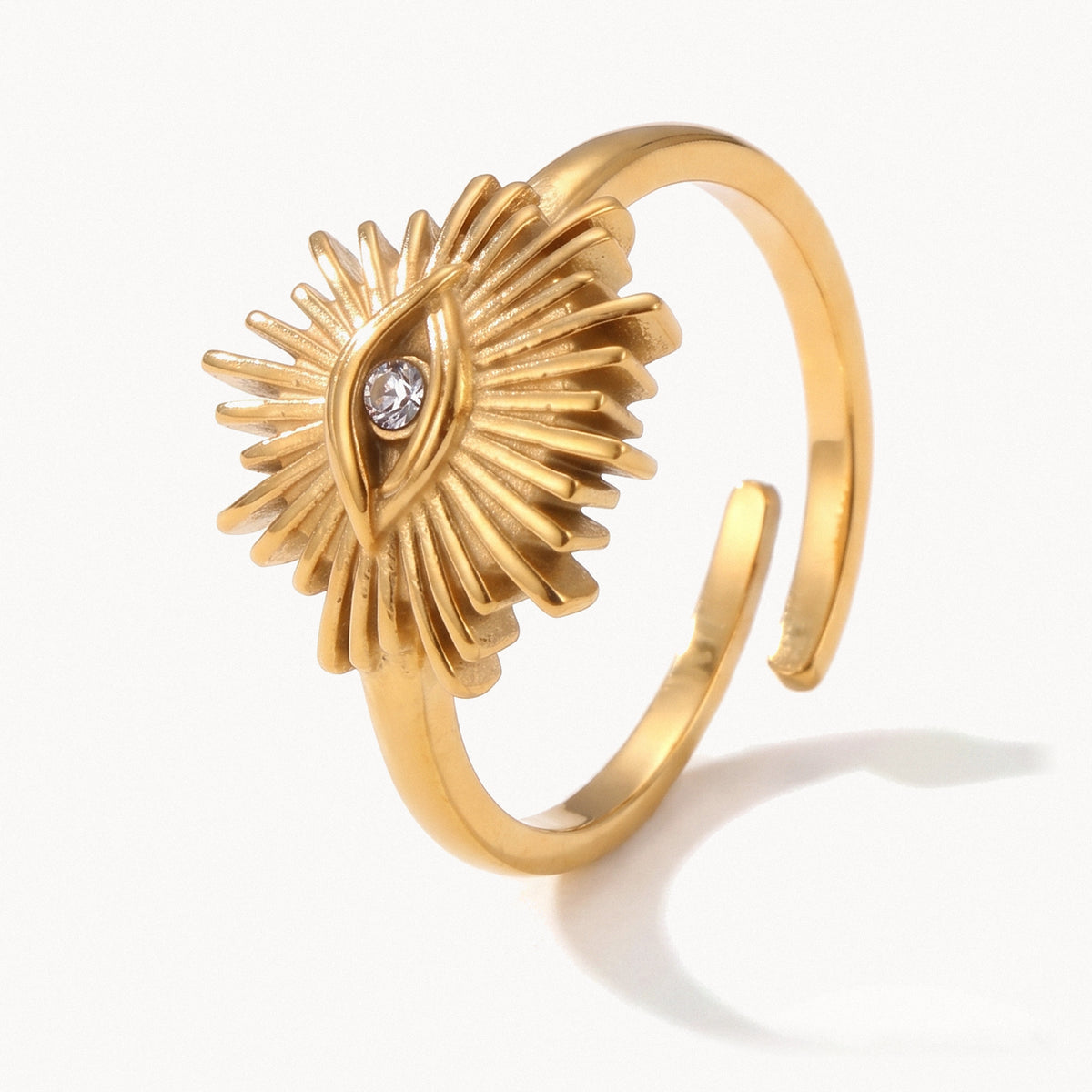Sunburst Open Ring-Rings-Yiyae-Adjustable-Yiyae